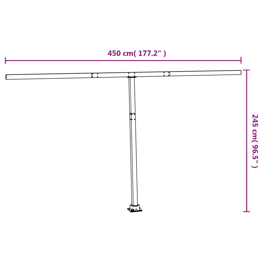 Stützen für Markisen Anthrazit 450x245 cm Eisen