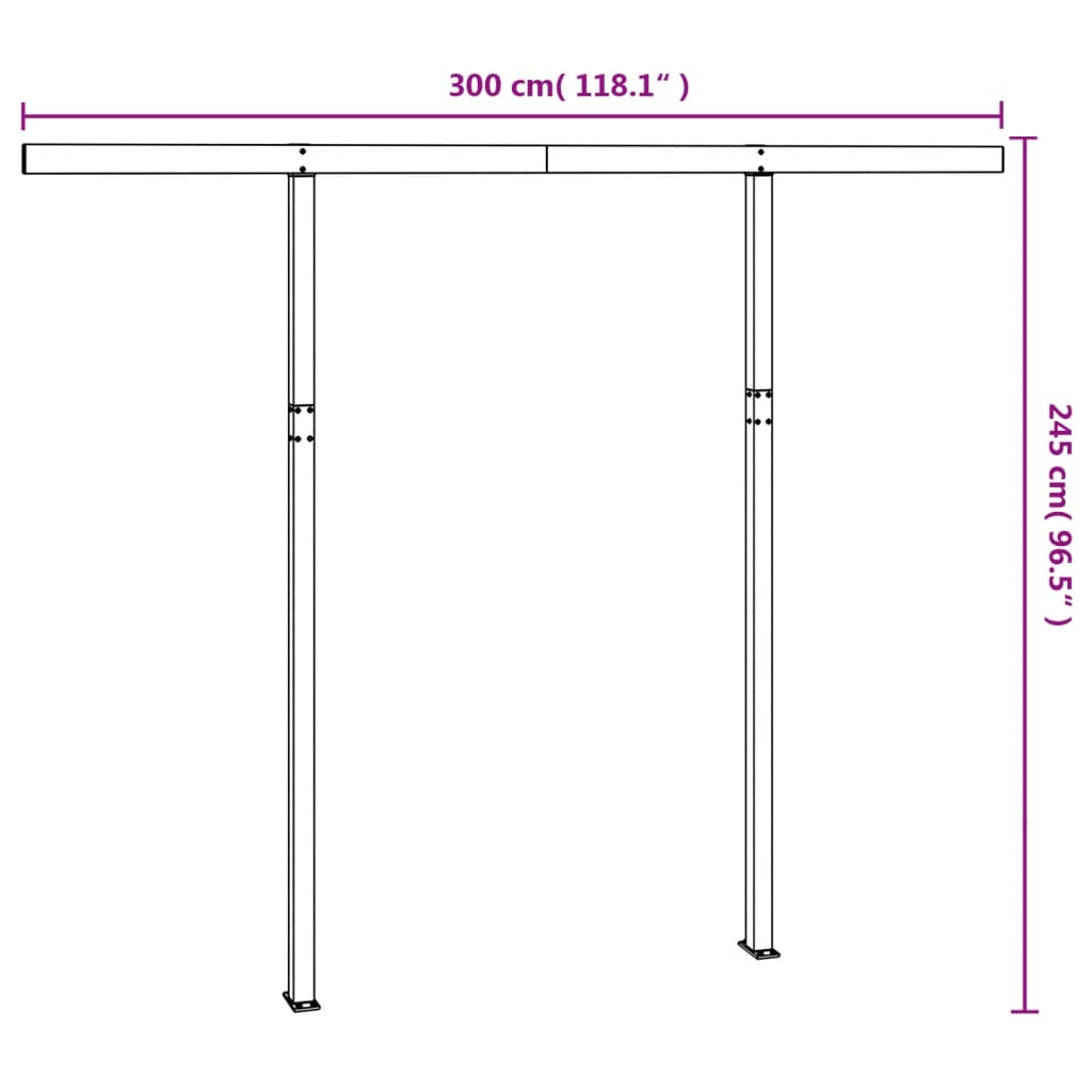 Stützen für Markisen Anthrazit 300x245 cm Eisen