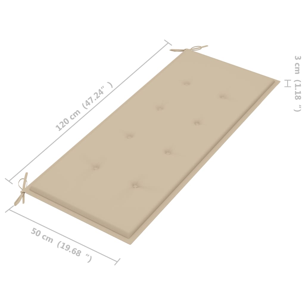 Gartenbank mit Auflage 120 cm Bambus