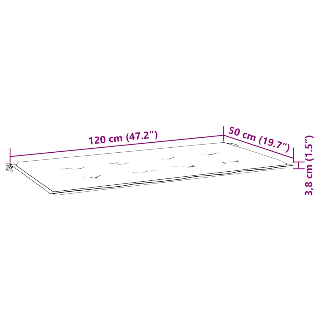 Gartenbank mit Auflage 120 cm Bambus