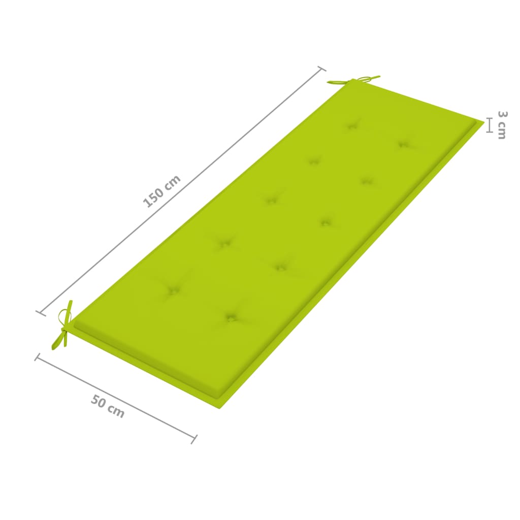 Gartenbank mit Auflage 157 cm Massivholz Akazie