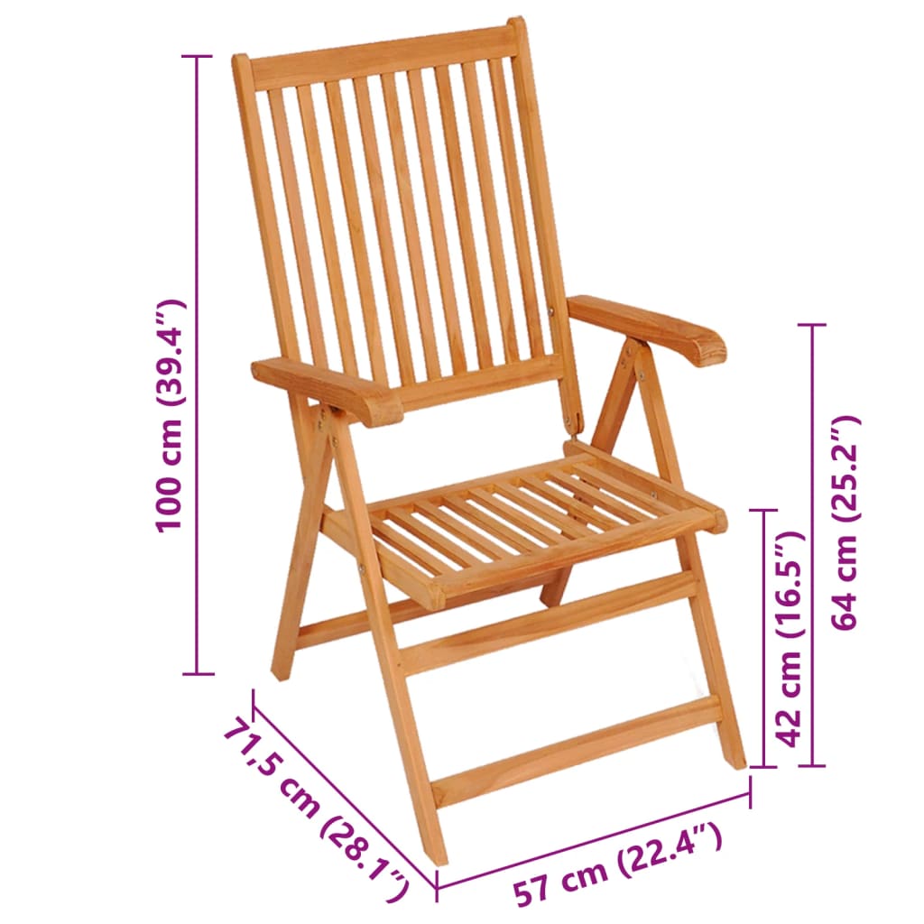 Gartenstühle 4 Stk. mit Schwarzen Kissen Massivholz Teak