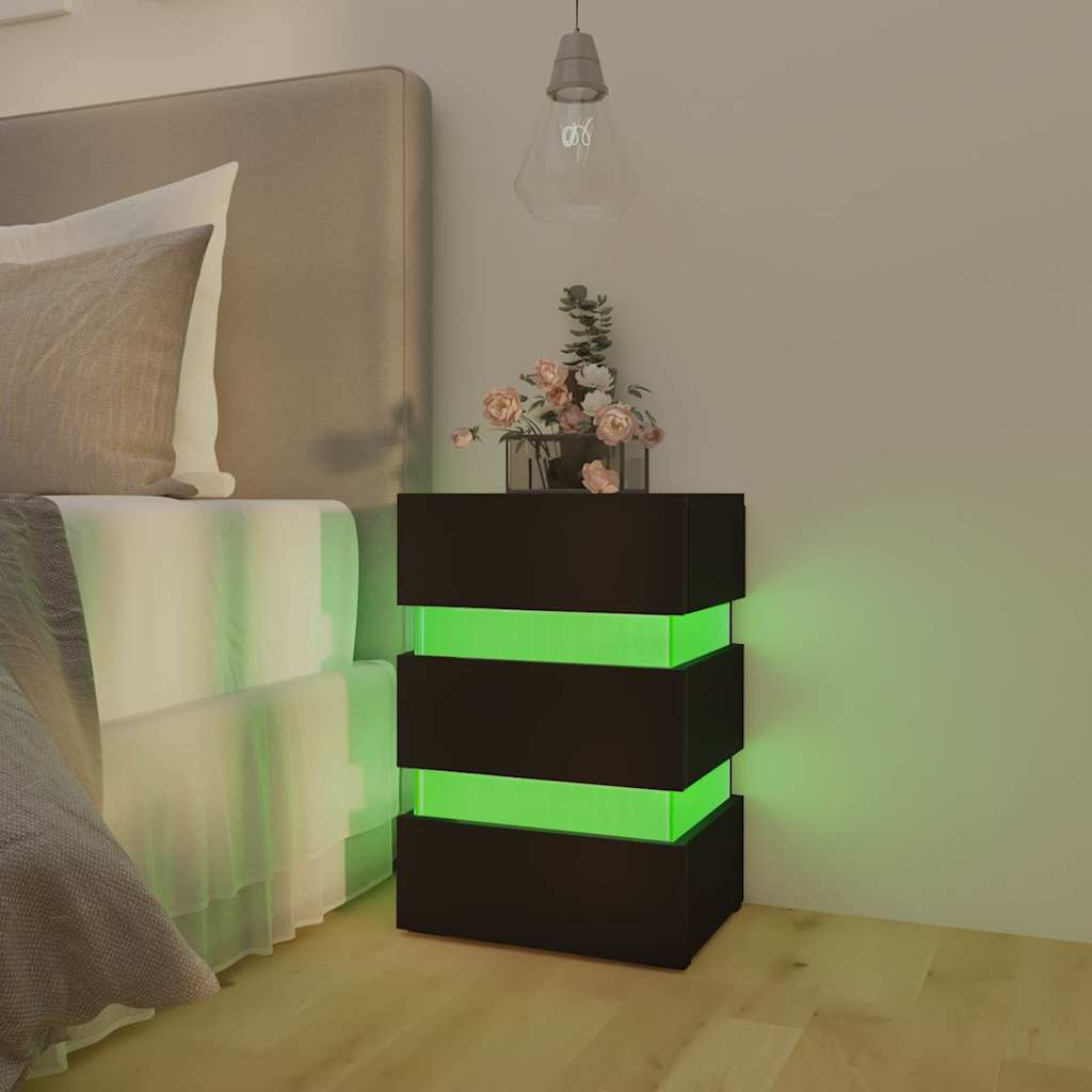 LED-Nachttisch Schwarz 45x35x67 cm Holzwerkstoff