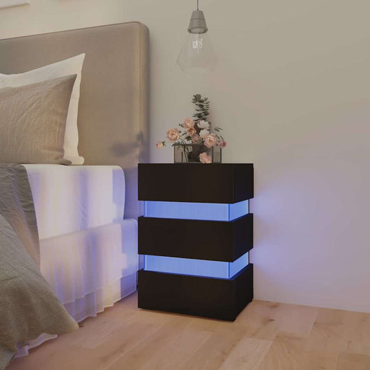 LED-Nachttisch Schwarz 45x35x67 cm Holzwerkstoff