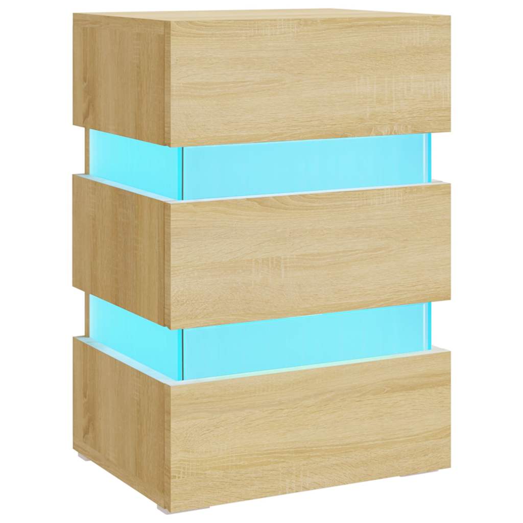 LED-Nachttisch Sonoma-Eiche 45x35x67 cm Holzwerkstoff