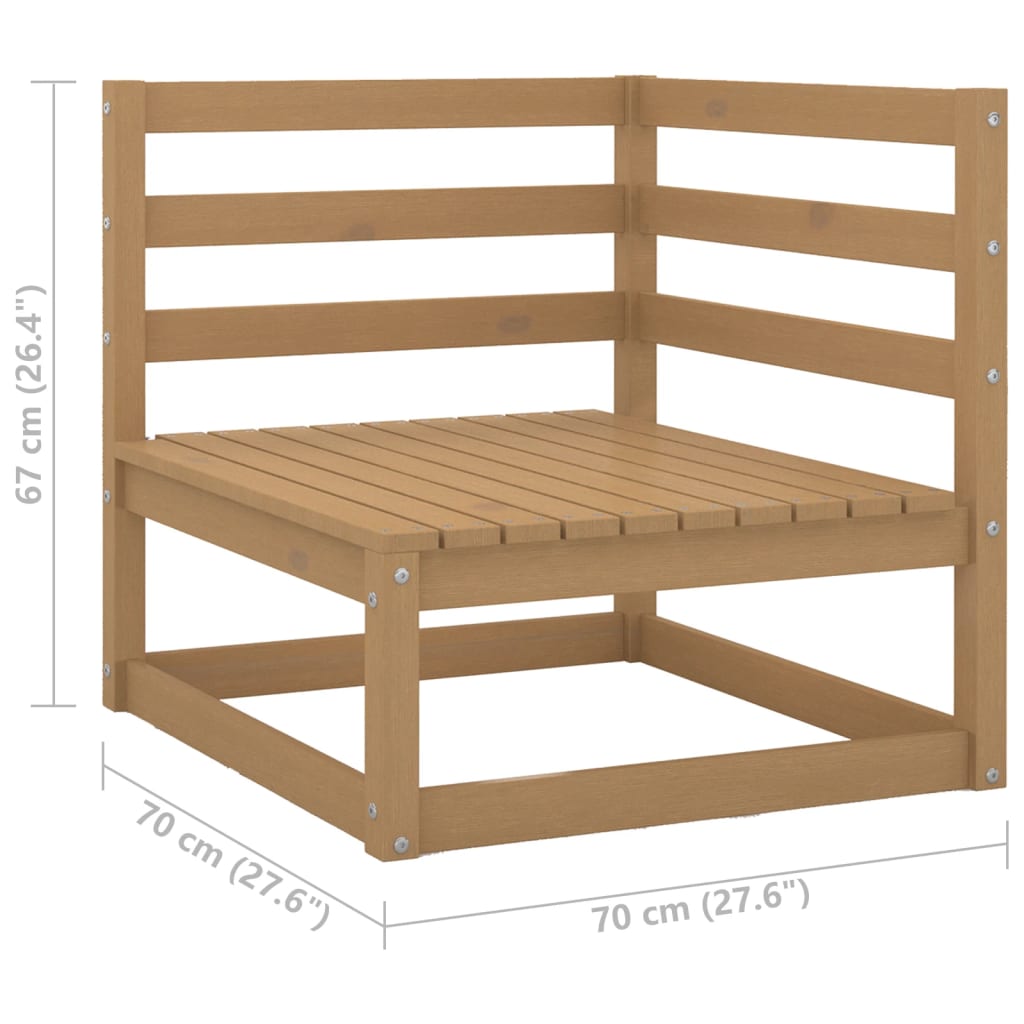 Gartensofa 2-Sitzer mit Kissen Honigbraun Massivholz Kiefer