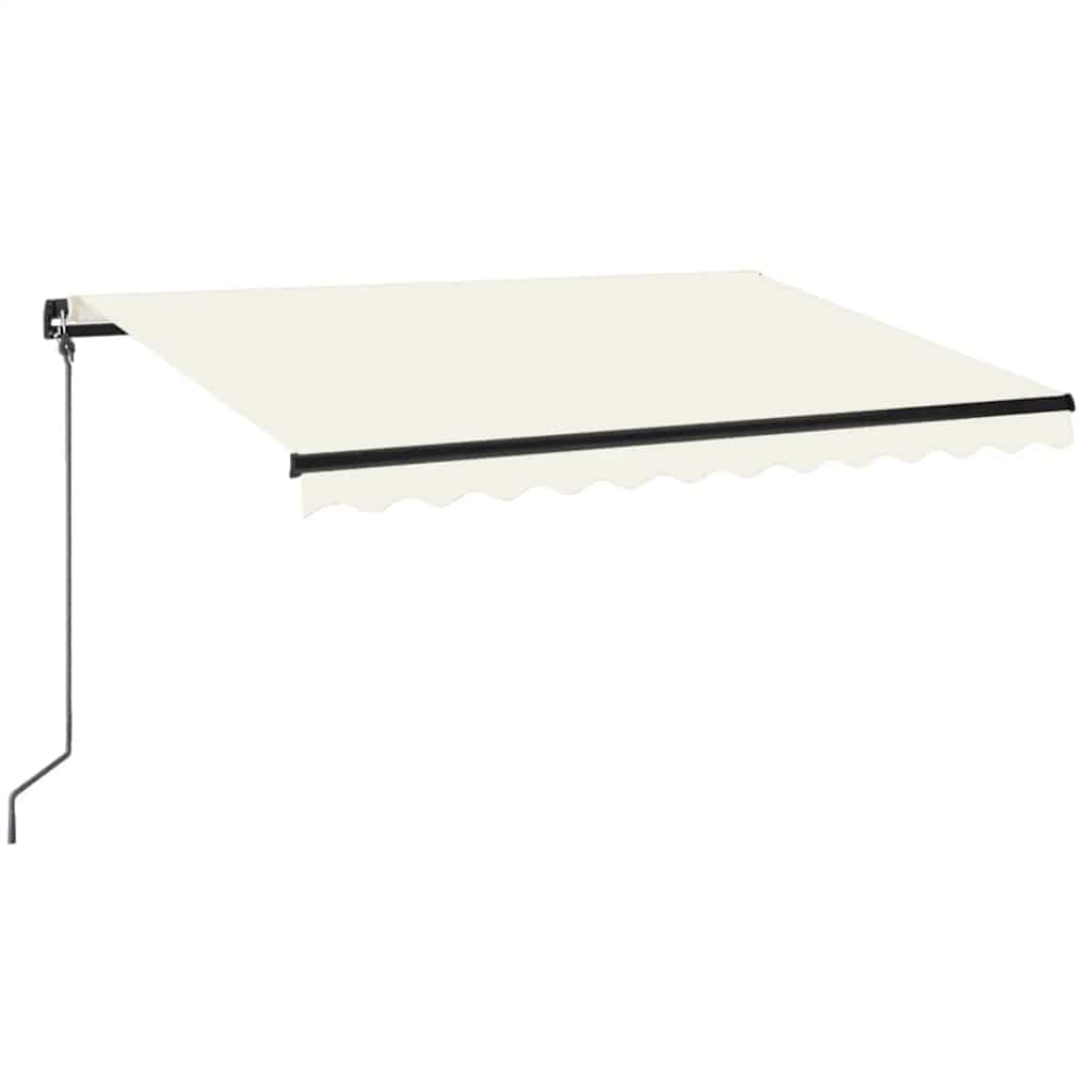 Markise Manuell Einziehbar mit LED 350x250 cm Creme