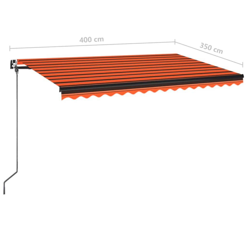 Markise Manuell Einziehbar 400x350 cm Orange und Braun