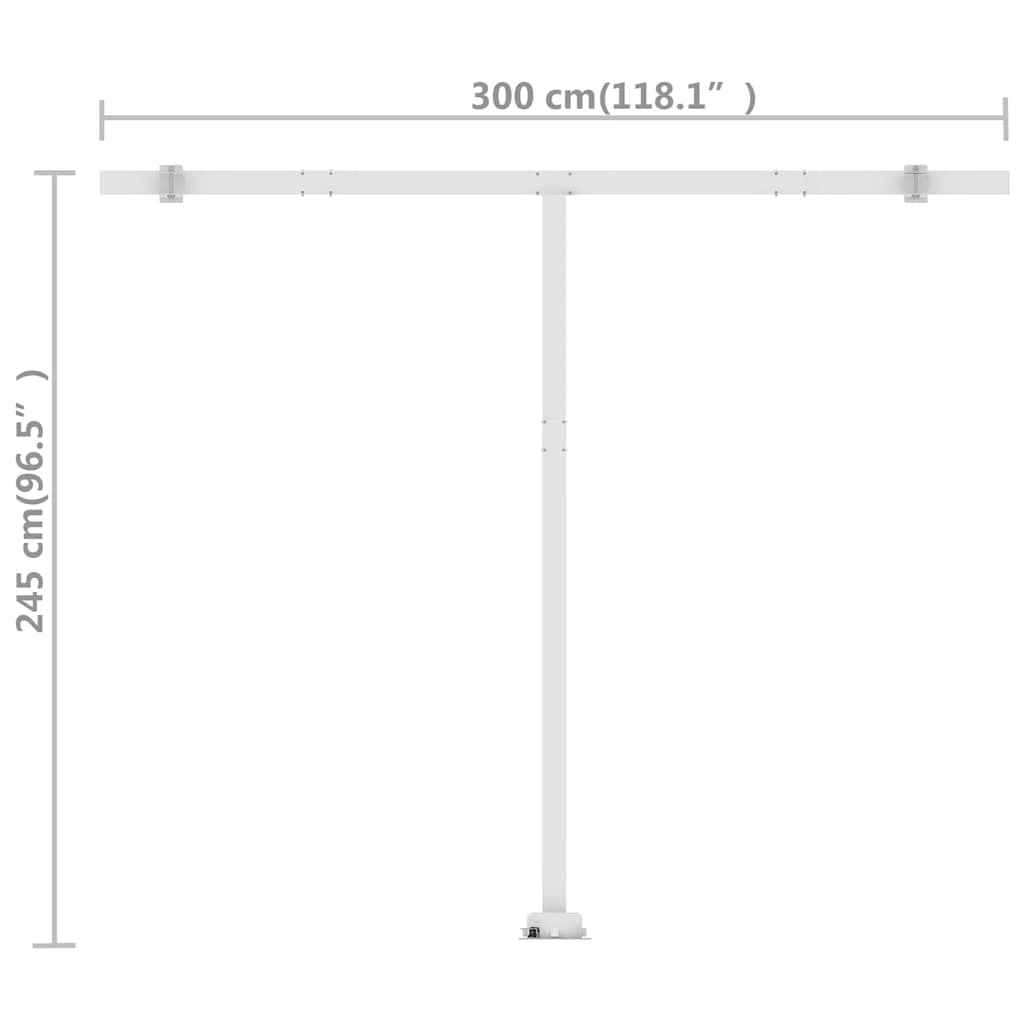 Standmarkise Manuell Einziehbar 300x250 cm Creme