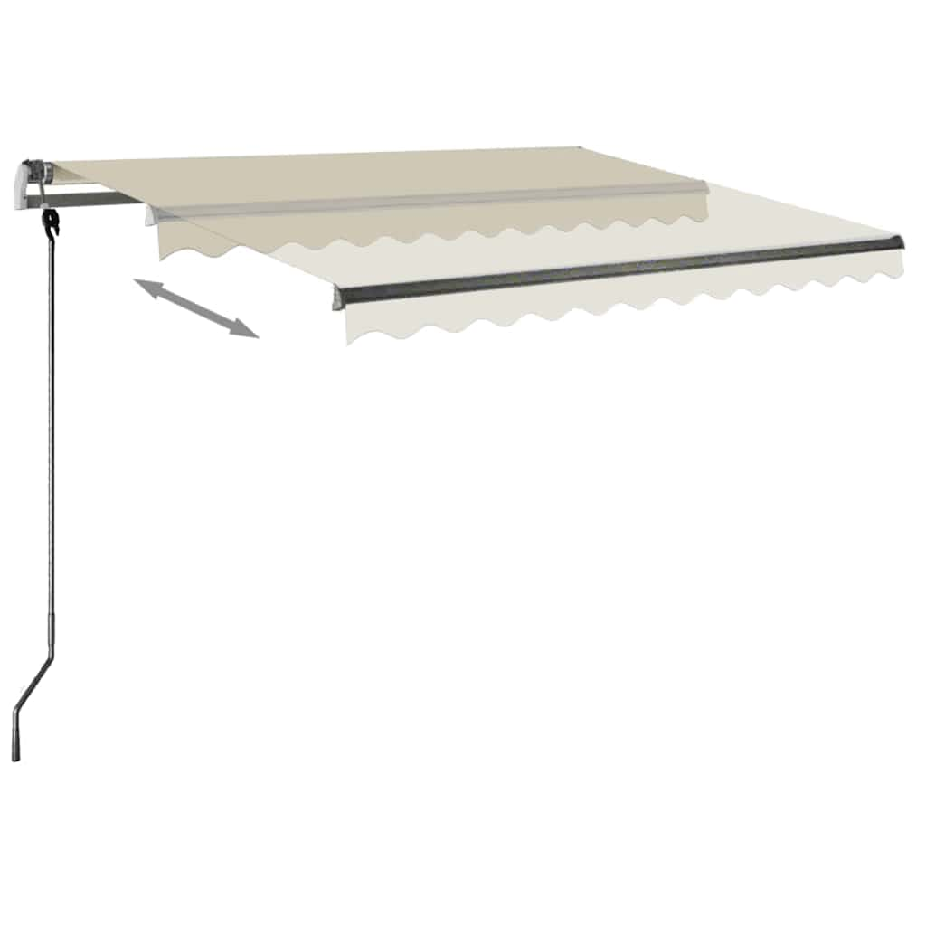 Markise Manuell Einziehbar mit LED 300x250 cm Creme