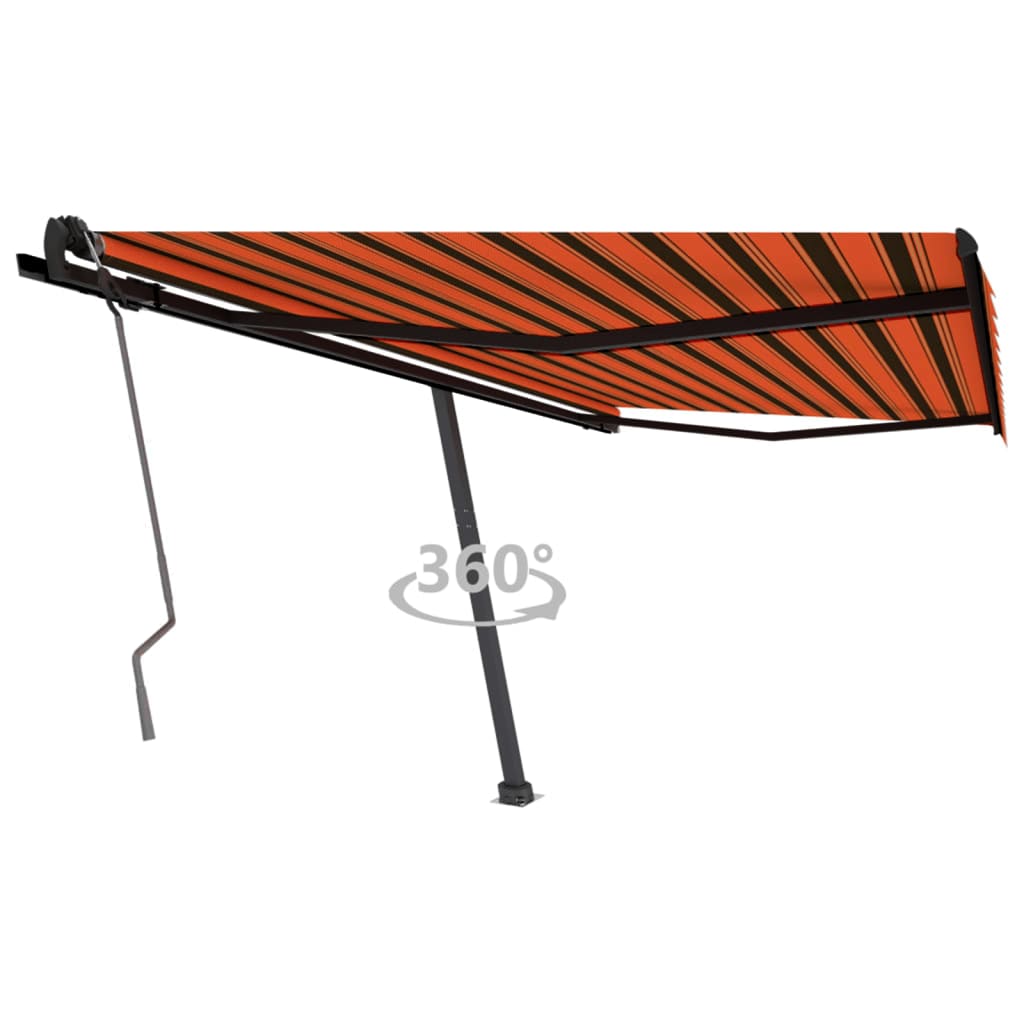 Standmarkise Manuell Einziehbar 400x350 cm Orange/Braun