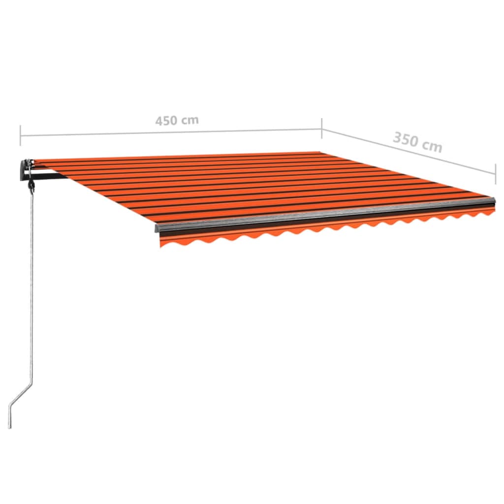 Standmarkise Manuell Einziehbar 450x350 cm Orange/Braun