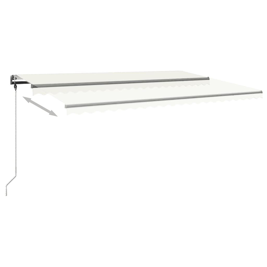 Markise Manuell Einziehbar mit LED 500x350 cm Creme