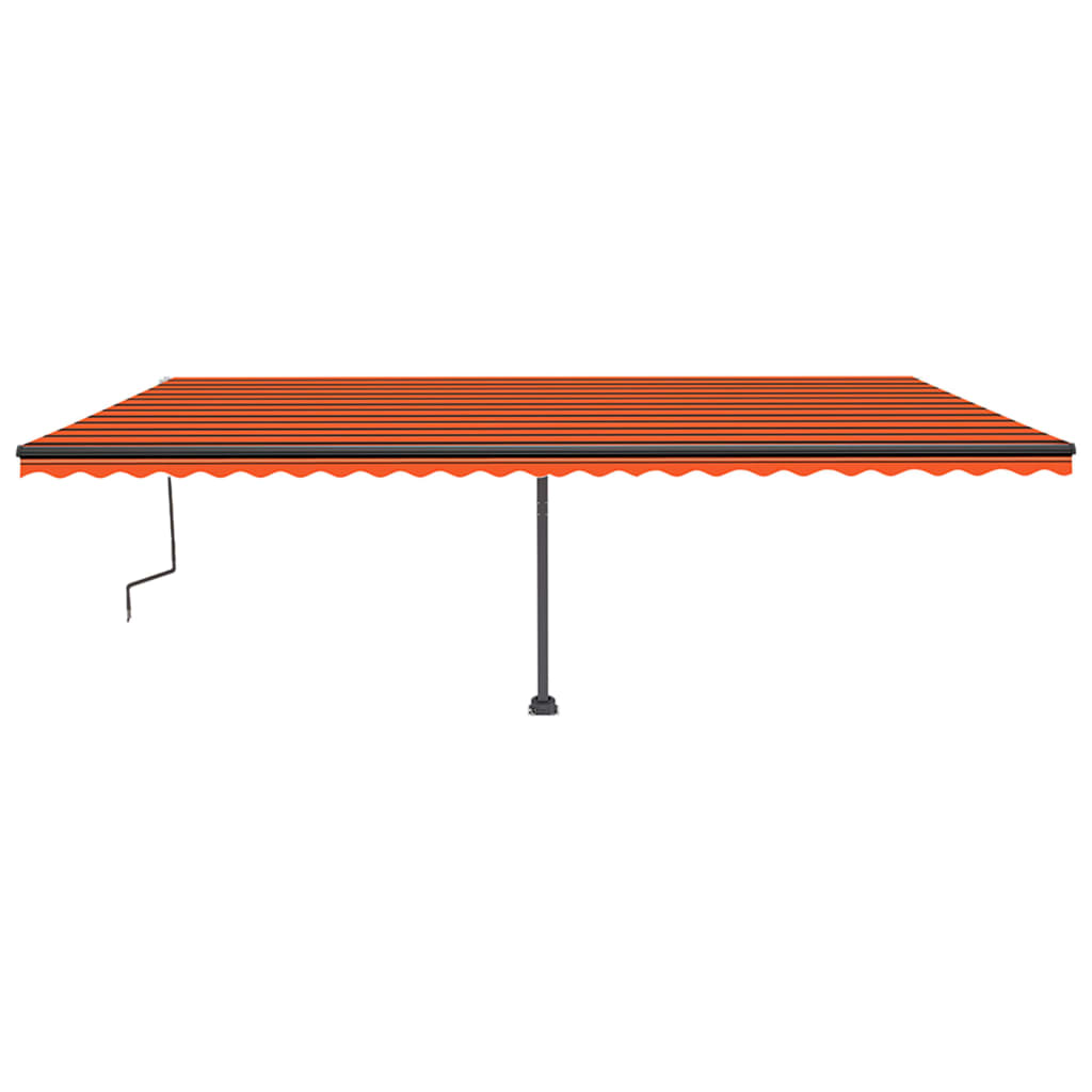 Markise Manuell Einziehbar mit LED 600x350 cm Orange Braun