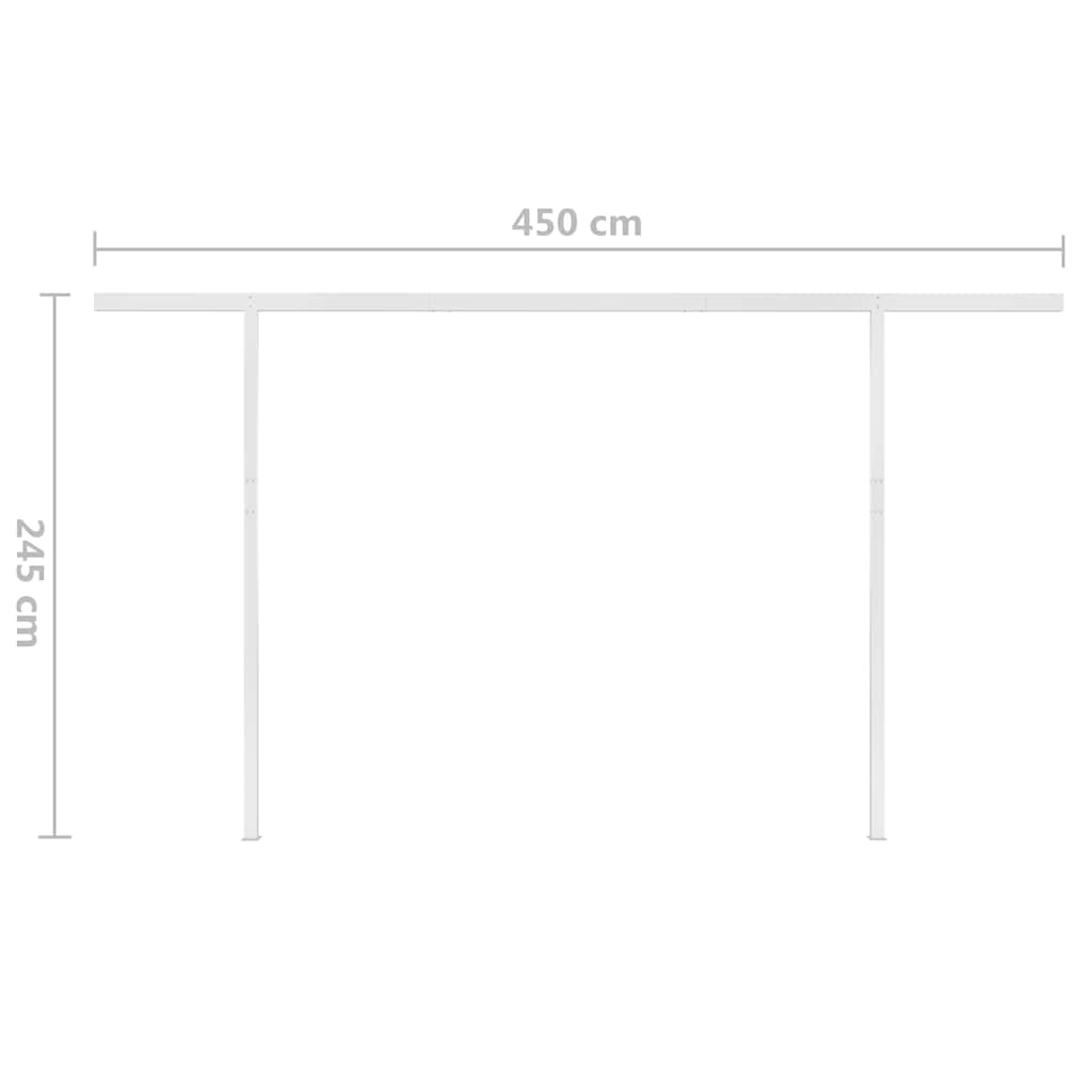 Markise Manuell Einziehbar mit LED 5x3 m Anthrazit