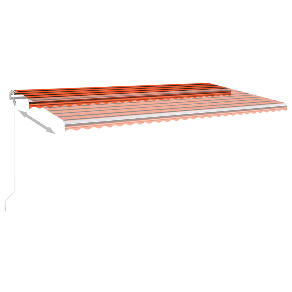 Gelenkarmmarkise Einziehbar mit Pfosten 6x3 m Orange und Braun