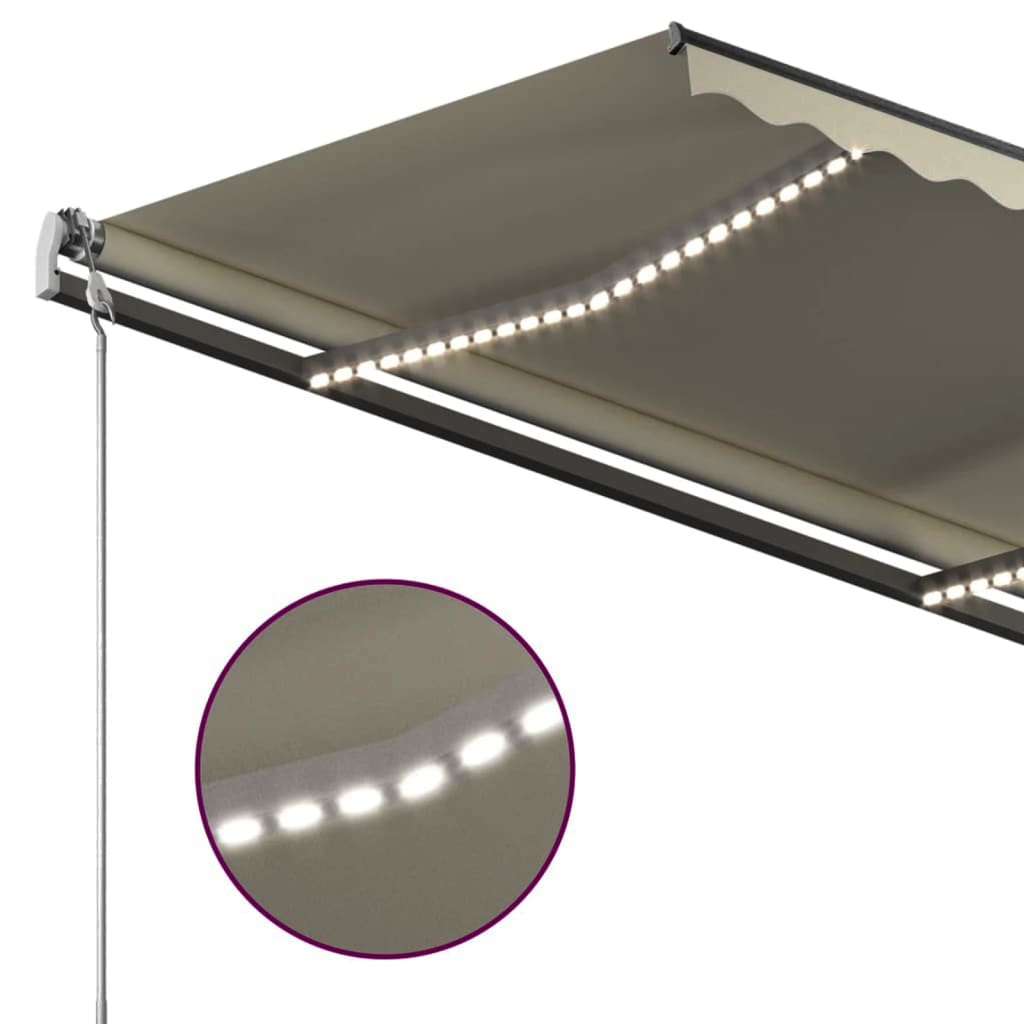 Markise Manuell Einziehbar mit LED 3x2,5 m Creme