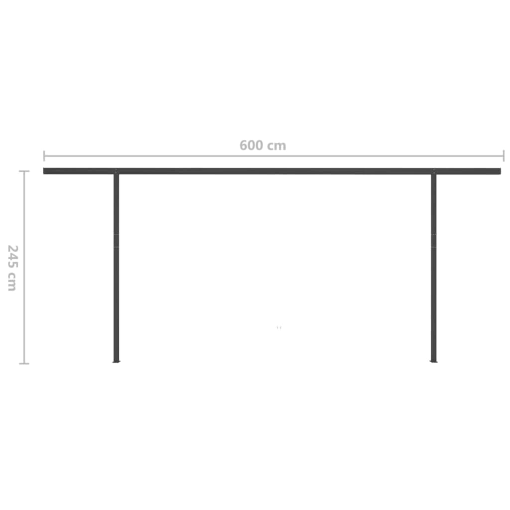 Markise Manuell Einziehbar mit LED 6x3,5 m Gelb und Weiß