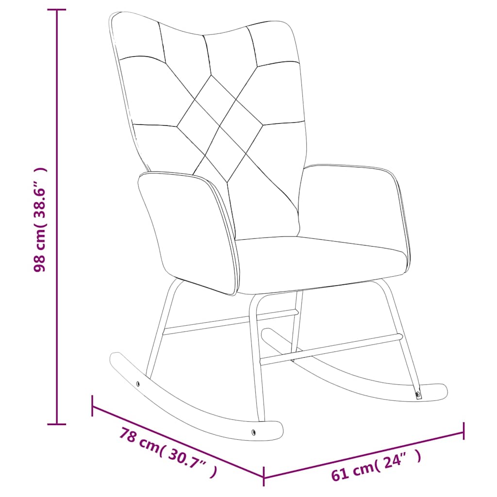 Schaukelstuhl mit Hocker Patchwork Stoff