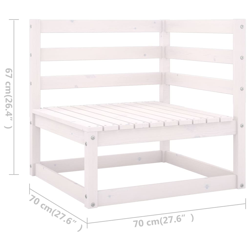 Outdoor-Sofa 3-Sitzer Weiß Massivholz Kiefer