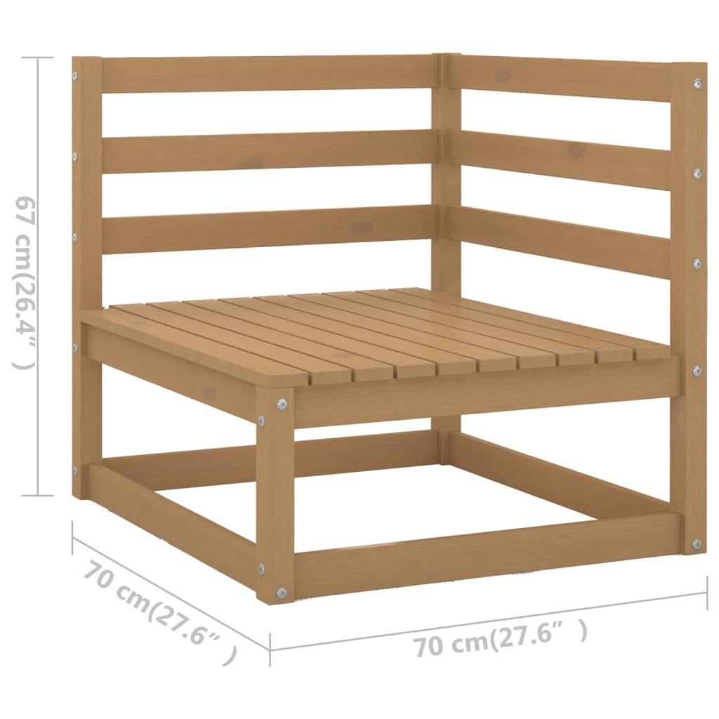 Outdoor-Sofa 3-Sitzer Honigbraun Massivholz Kiefer