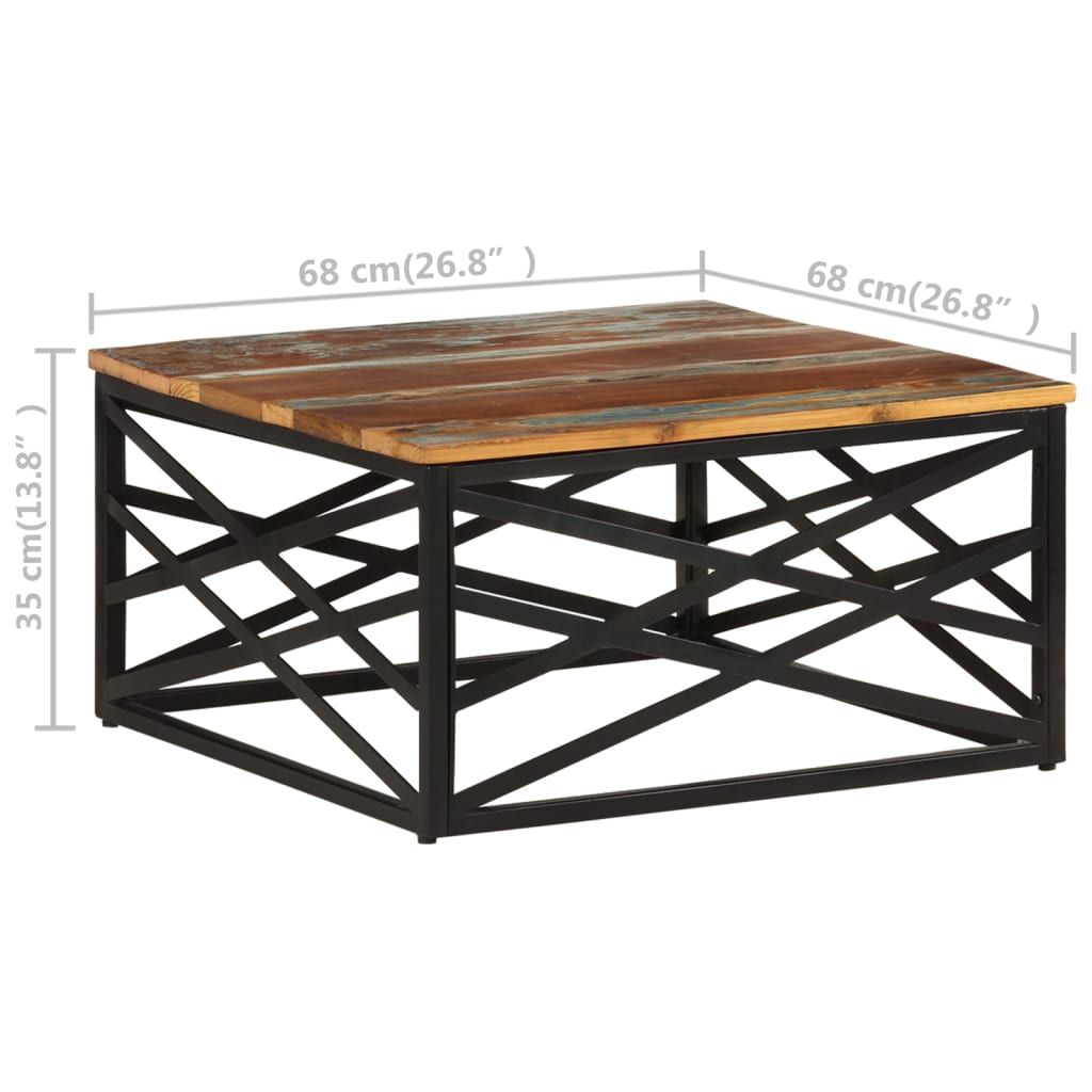 Couchtisch 68x68x35 cm Altholz Massiv