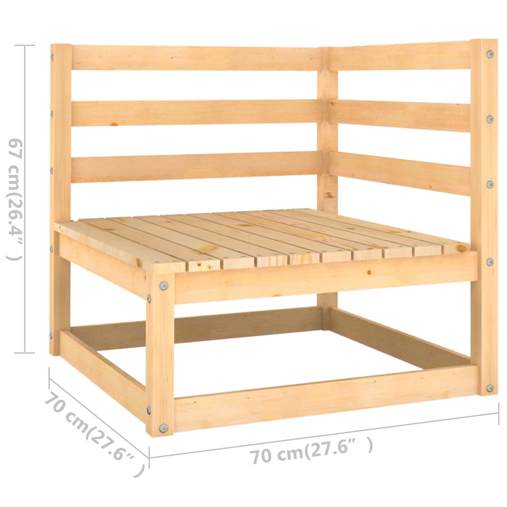 Garten-Ecksofas 2 Stk. mit Kissen Massivholz Kiefer