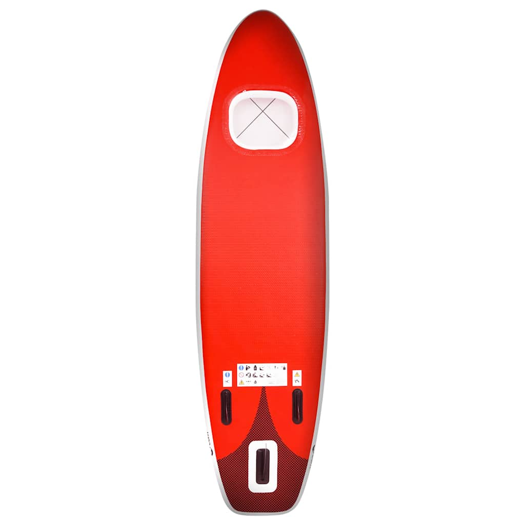 SUP-Board-Set Aufblasbar Rot 300x76x10 cm