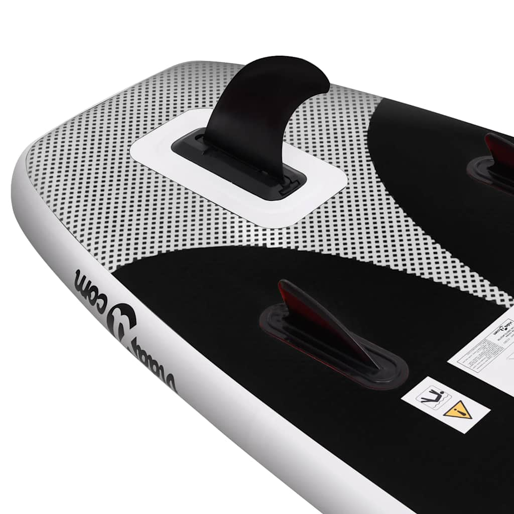 SUP-Board-Set Aufblasbar Schwarz 330x76x10 cm