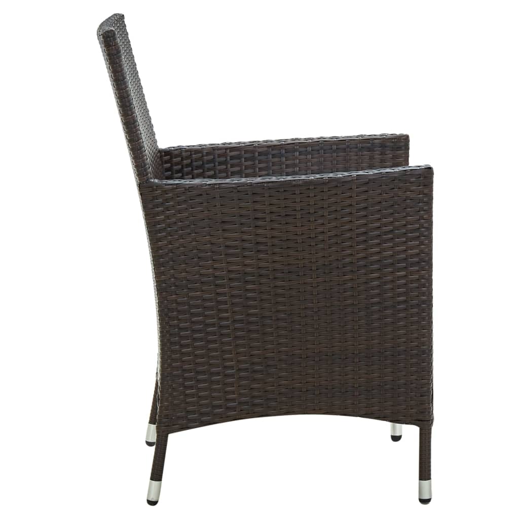 Gartenstühle mit Sitzpolster 2 Stk. Poly Rattan Braun