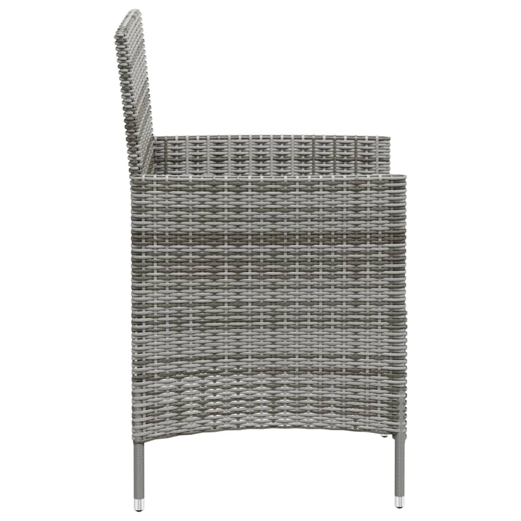 Gartenstühle mit Kissen 2 Stk. Poly Rattan Grau