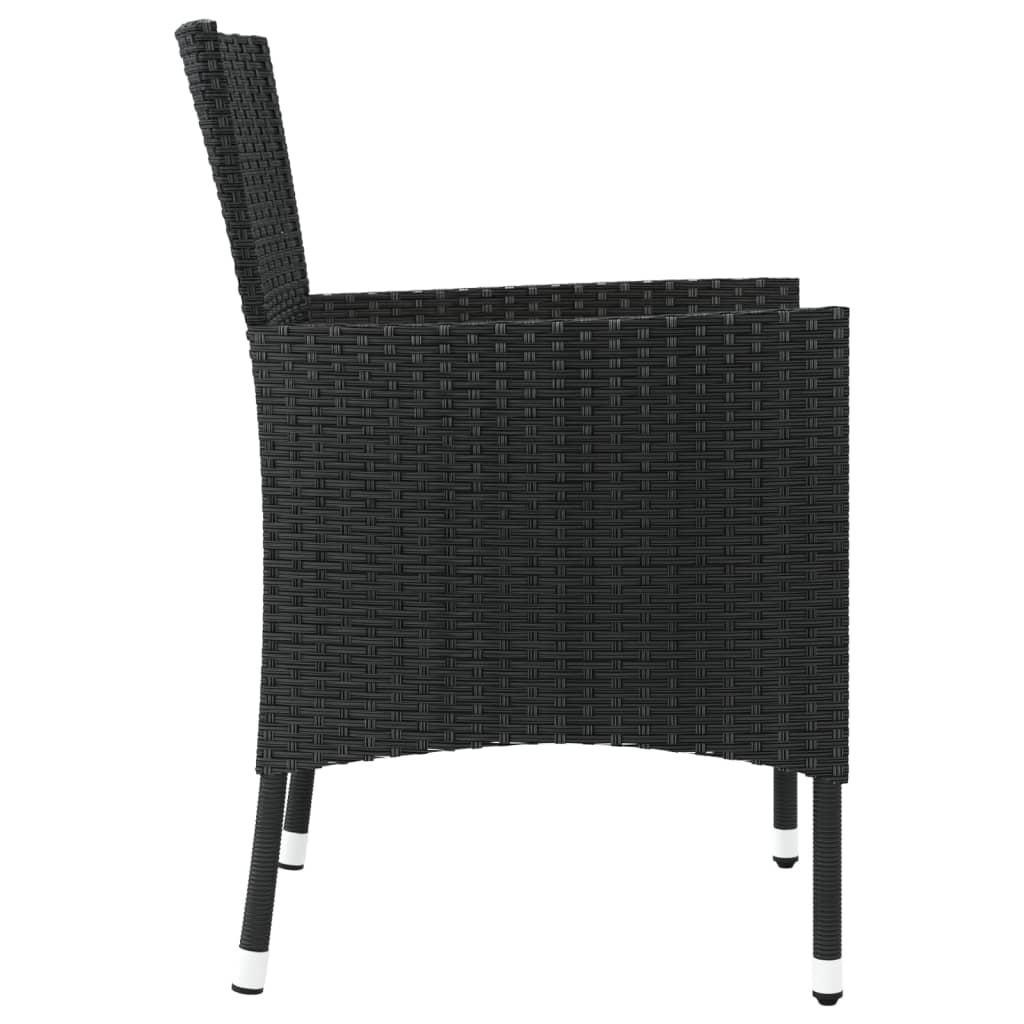 Gartenstühle mit Kissen 4 Stk. Poly Rattan Schwarz