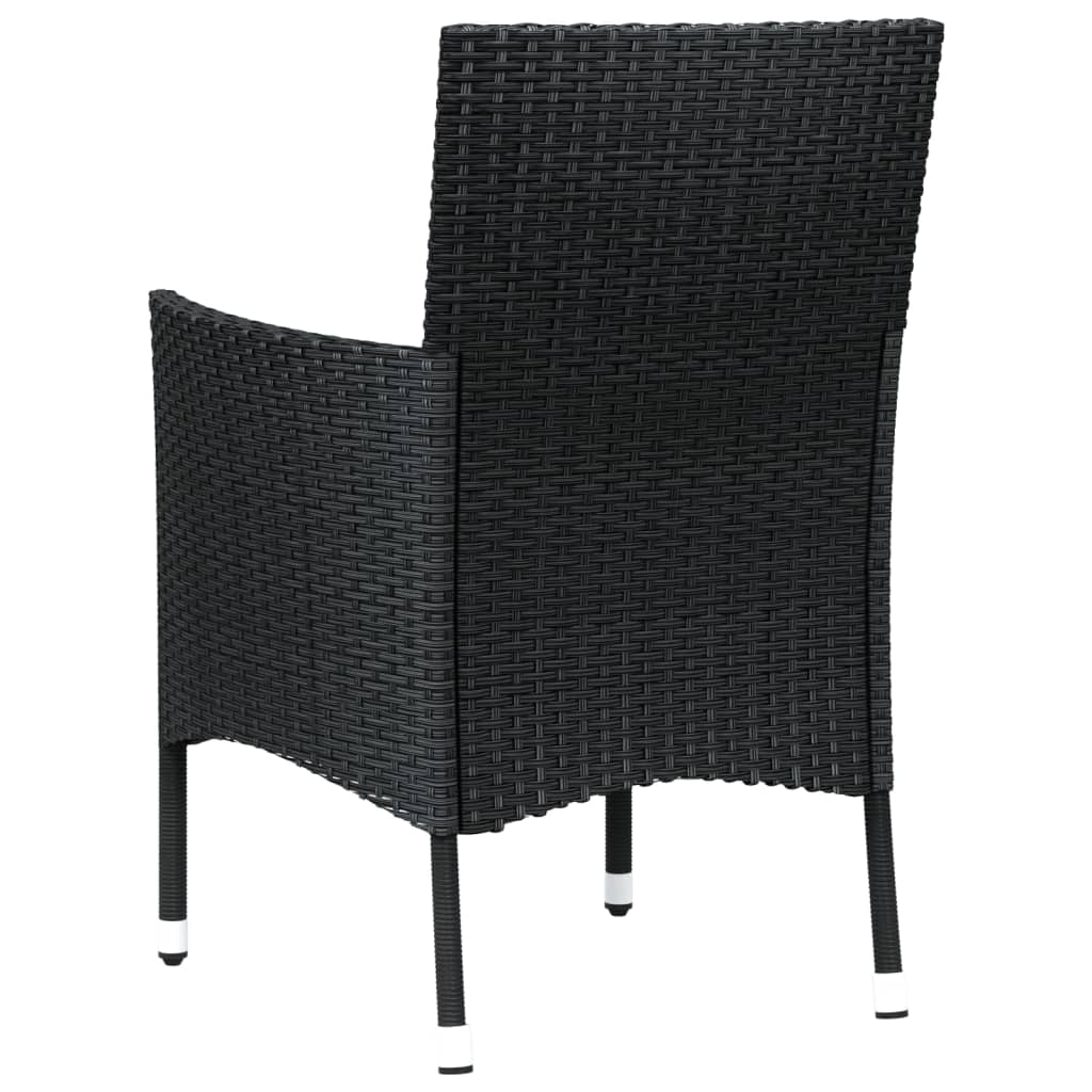 Gartenstühle mit Kissen 4 Stk. Poly Rattan Schwarz