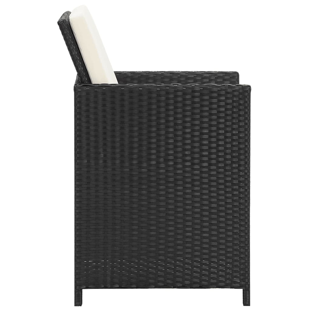 Gartenstühle 4 Stk. Poly Rattan Schwarz