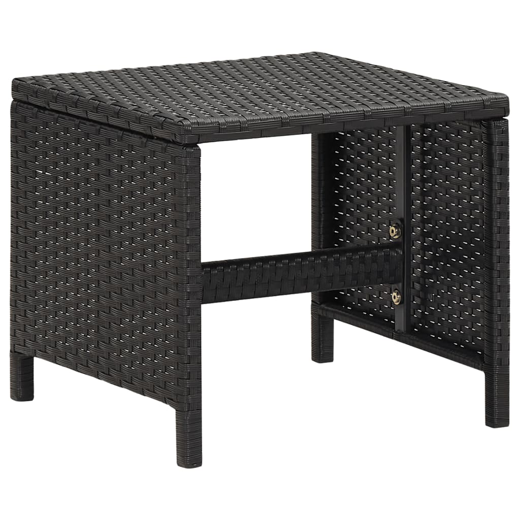 Gartenhocker 4 Stk. mit Sitzkissen Poly Rattan Schwarz