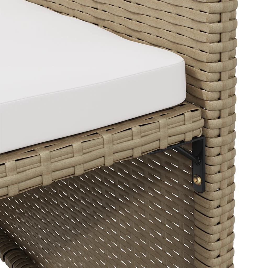 Gartenstühle mit Kissen 4 Stk. Poly Rattan Beige