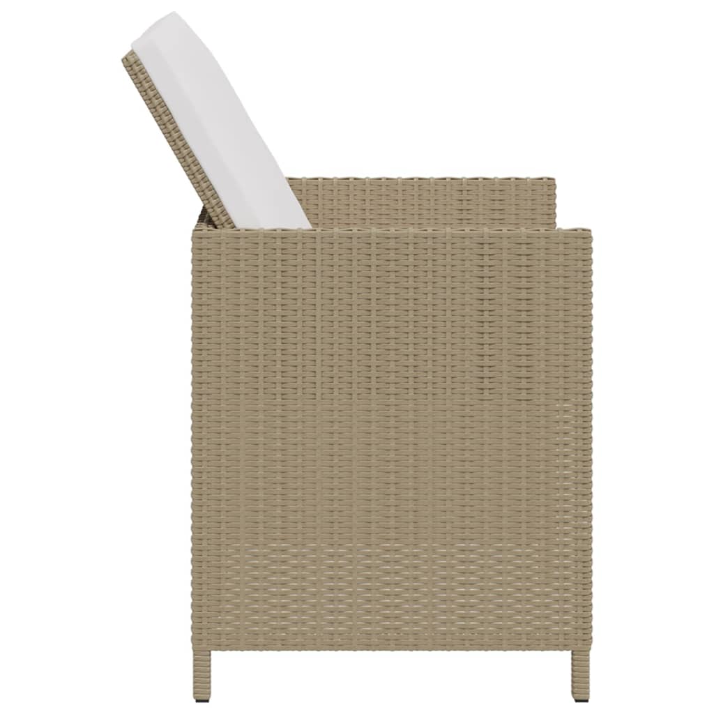 Gartenstühle mit Hocker 2 Stk. Poly Rattan Beige