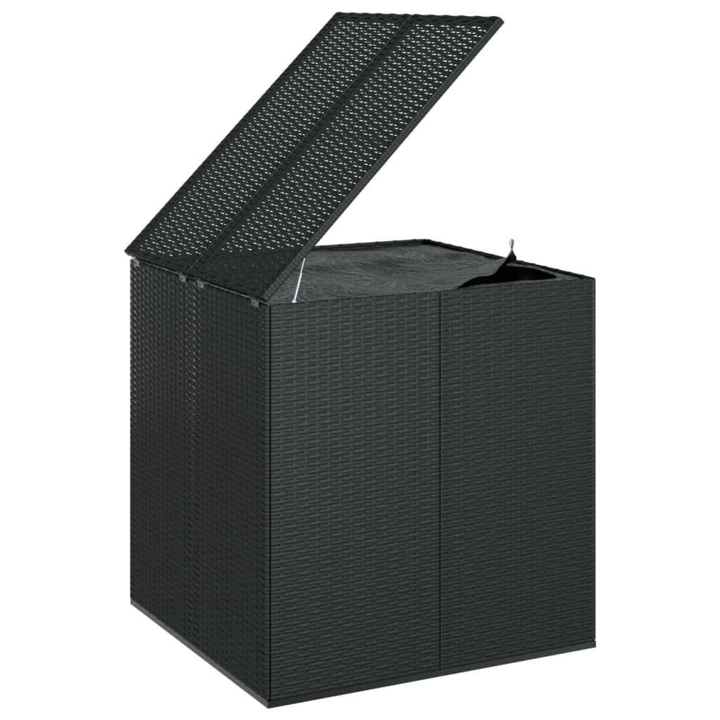 Garten-Kissenbox PE Rattan 100x97,5x104 cm Schwarz