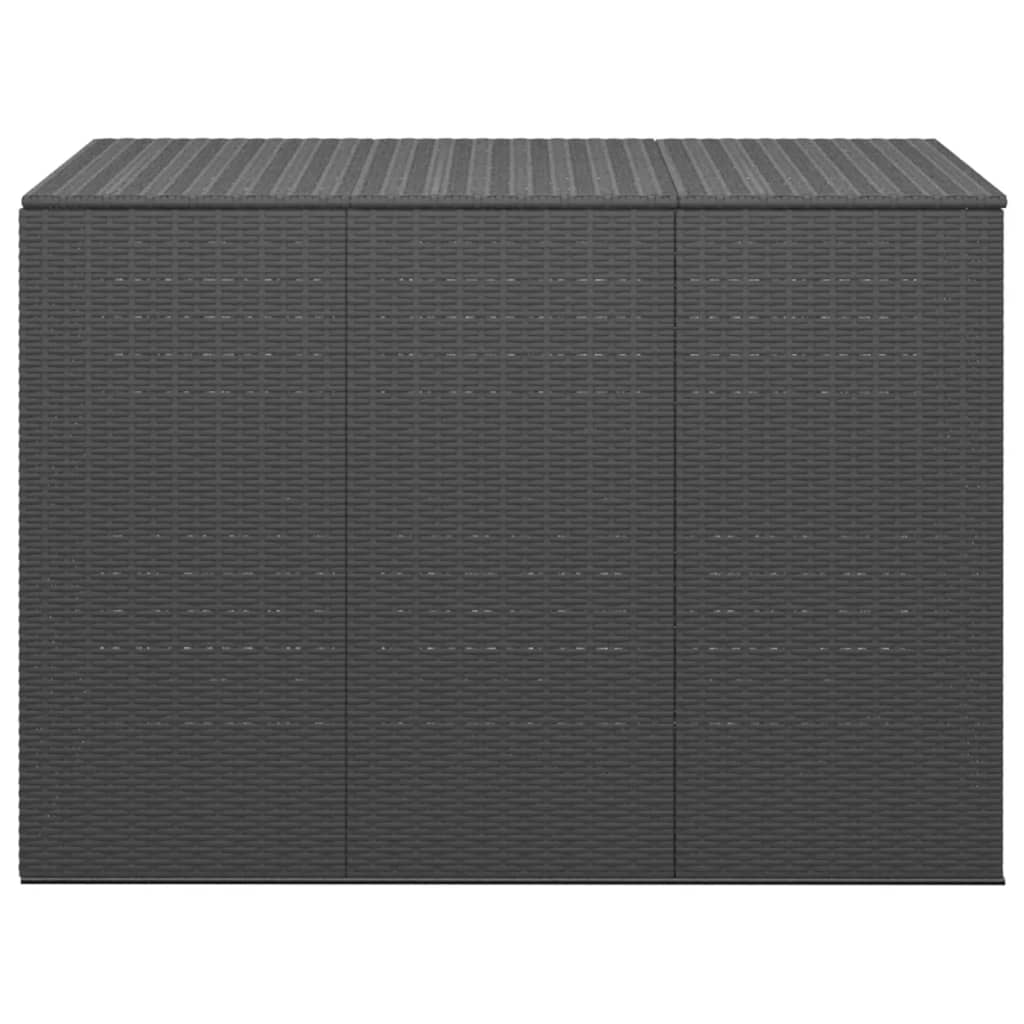 Garten-Kissenbox PE Rattan 145x100x103 cm Schwarz