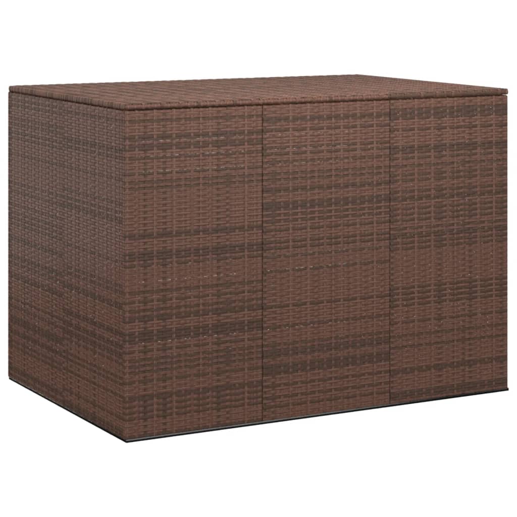 Garten-Kissenbox PE Rattan 145x100x103 cm Braun