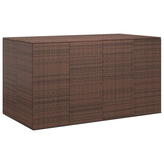 Garten-Kissenbox PE Rattan 194x100x103 cm Braun