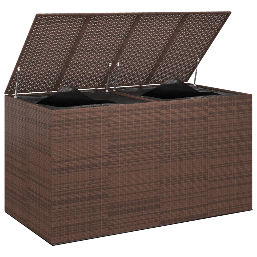 Garten-Kissenbox PE Rattan 194x100x103 cm Braun