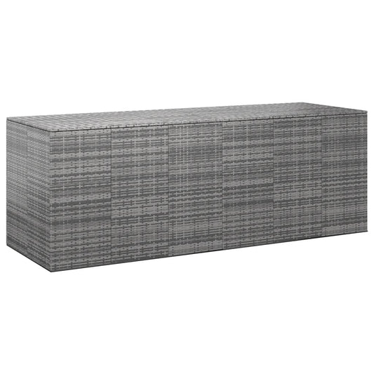 Garten-Kissenbox PE Rattan 291x100,5x104 cm Grau