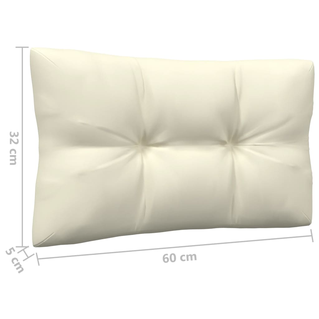 Gartensofa 2-Sitzer mit Creme Kissen Massivholz Kiefer