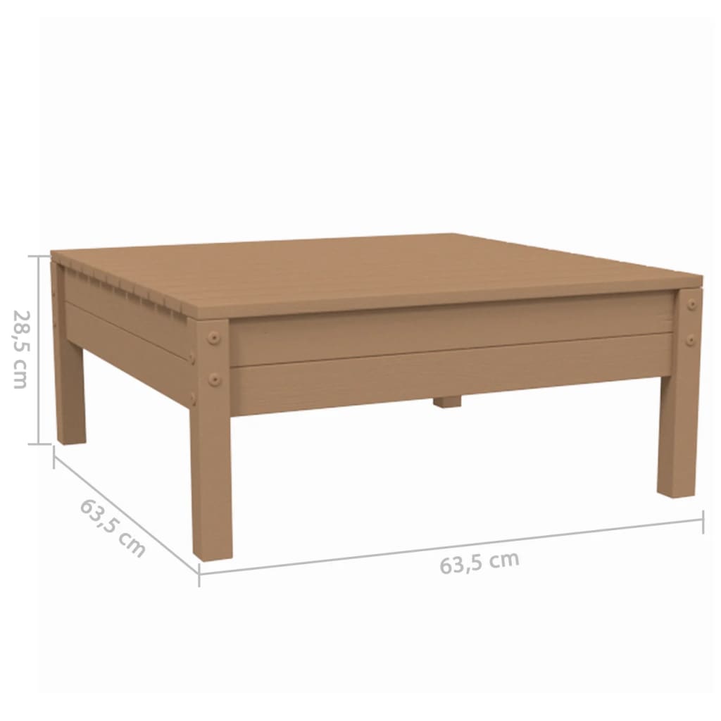 3-tlg. Garten-Lounge-Set mit Creme Kissen Massivholz Kiefer