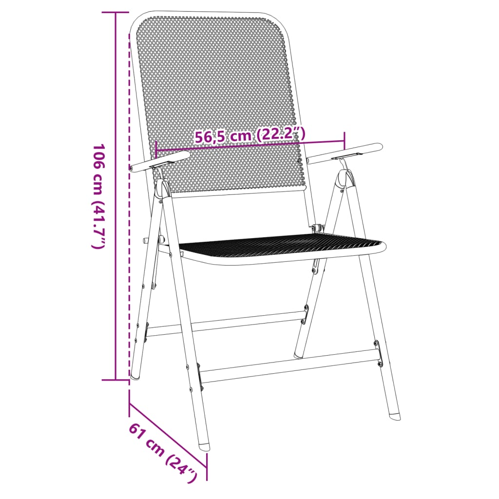 Klappbare Gartenstühle 4 Stk. Streckgitter Anthrazit