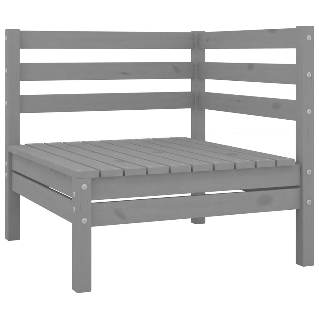 2-Sitzer-Gartensofa Grau Kiefer Massivholz