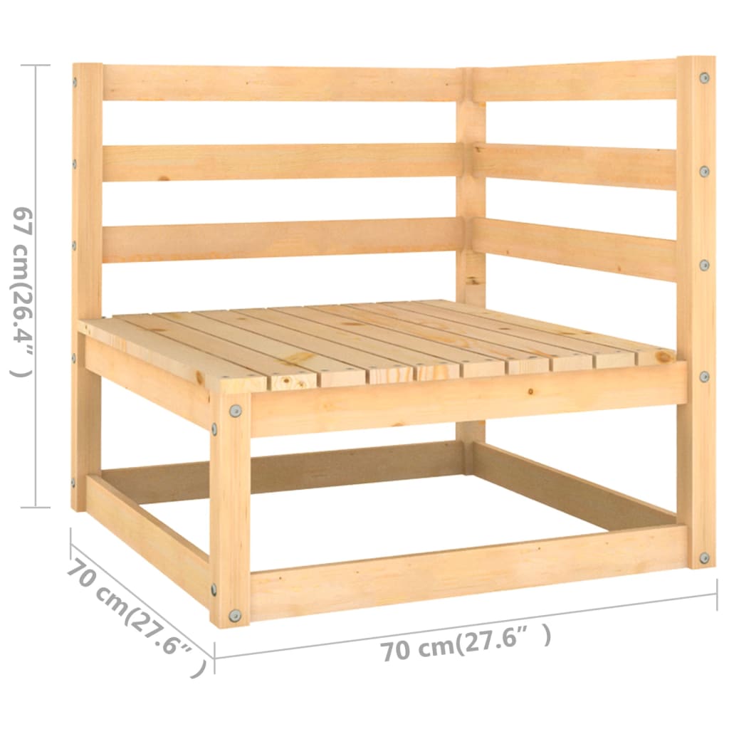 3-tlg. Garten-Lounge-Set mit Kissen Kiefer Massivholz