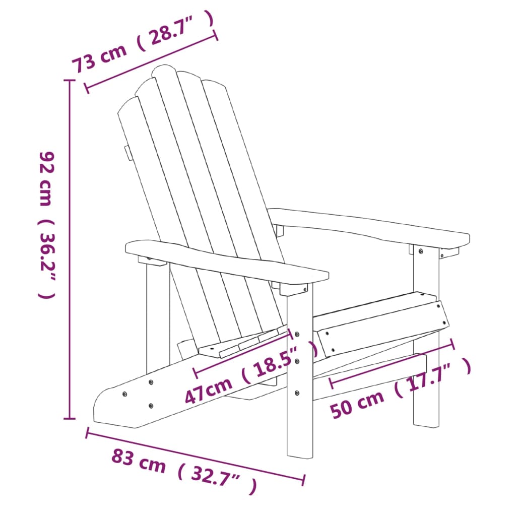 Adirondack-Gartenstuhl HDPE Braun