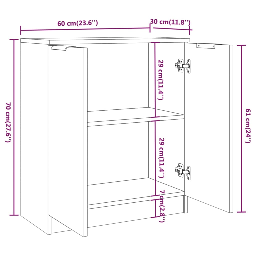 3-tlg. Sideboards Sonoma-Eiche Holzwerkstoff